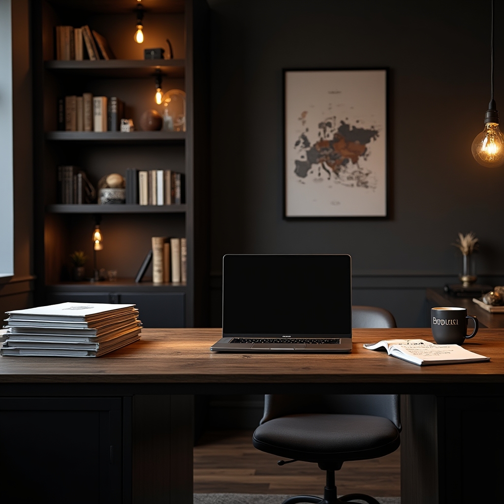 Modern workspace at Veyron PL Szczecin office with educational materials